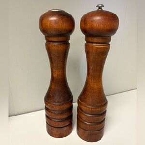 Vintage Baribocraft Wooden Salt Shaker and Pepper Mill 11.5” Tall MCM